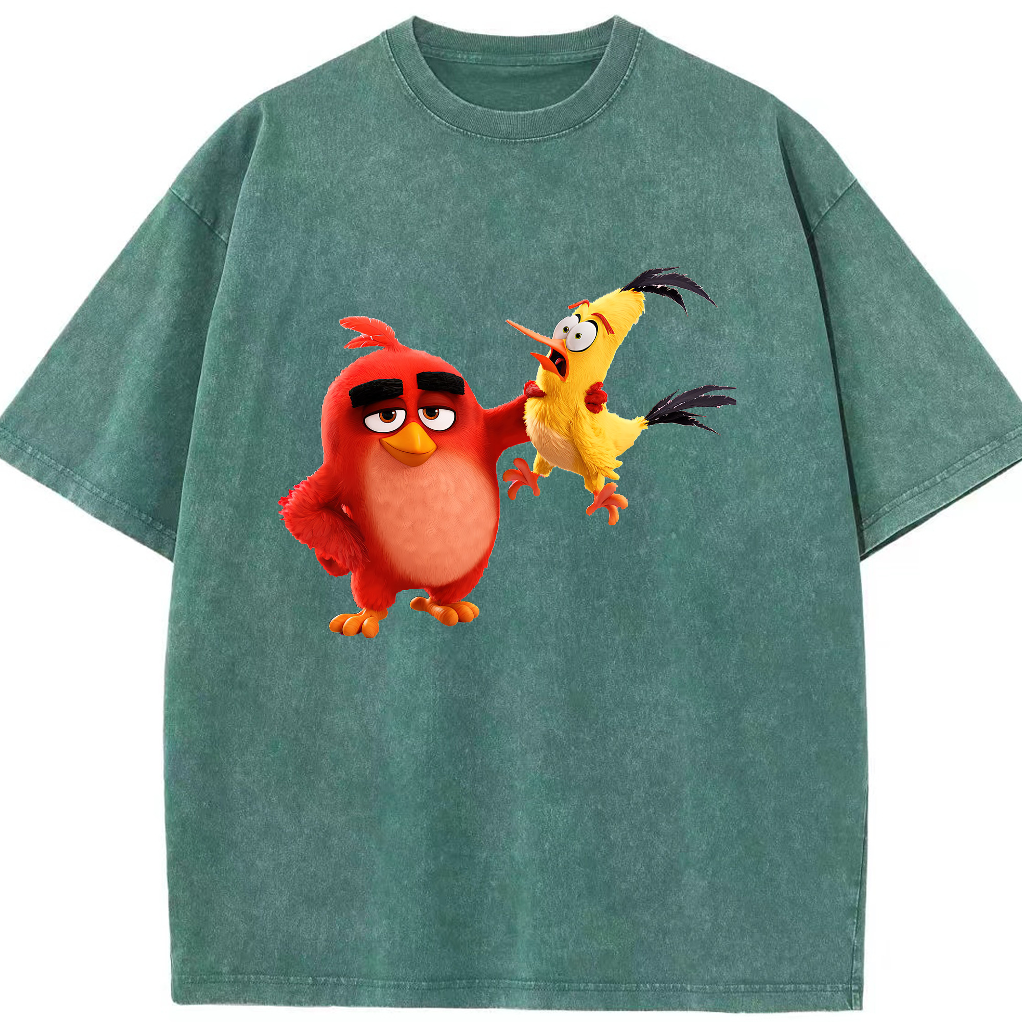 （画像用） Angry Birds アングリーバード 綿100% ヴィンテージ風 半袖Tシャツ（フロントプリント）